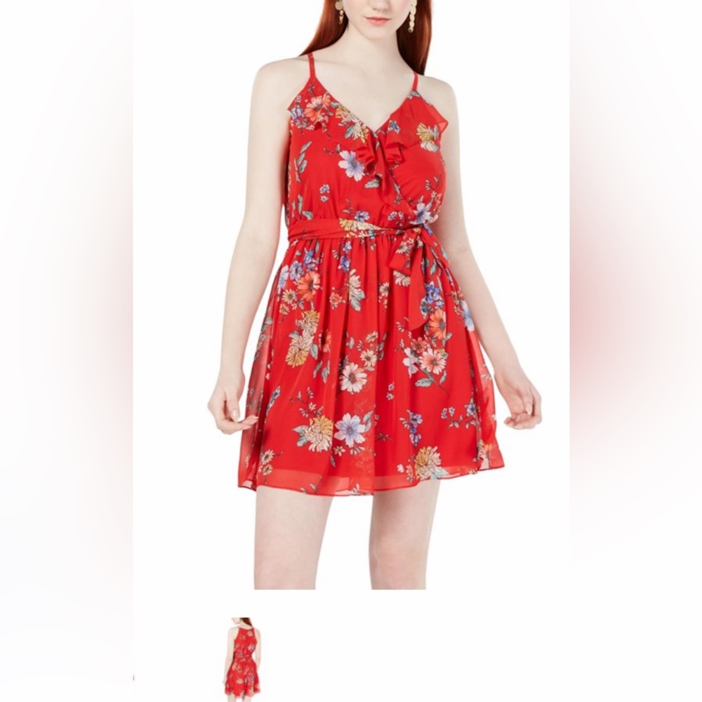 BCX floral v-neck tank dress